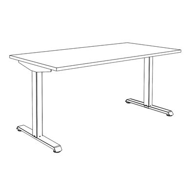 3253310204454-Bureau LEVEL - Bureau éléctrique - L120 - pied blanc - plateau Imitation hêtre--4