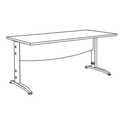 3253310303645-Bureau droit IDRA - L160 cm - Pied anthracite - plateau imitation noyer--3