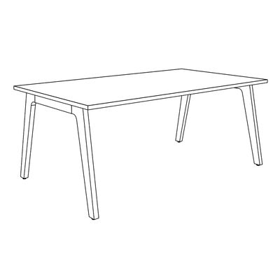 3253310300637-Bureau STEELY Manager - L180 x P100 x H72,5 cm - pieds carbone - plateau imitation noyer--3