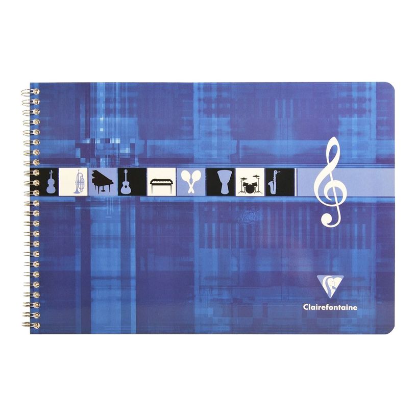 3329680810400-Clairefontaine - Cahier de musique spiralé A4 (21x29,7 cm) - format à l'italienne - 50 pages-P_8104_1-0