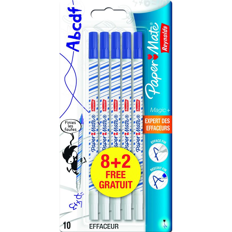 3026980273408-Paper Mate - Pack de 10 effaceurs réécriveurs - Magic+-P_27340_1-0