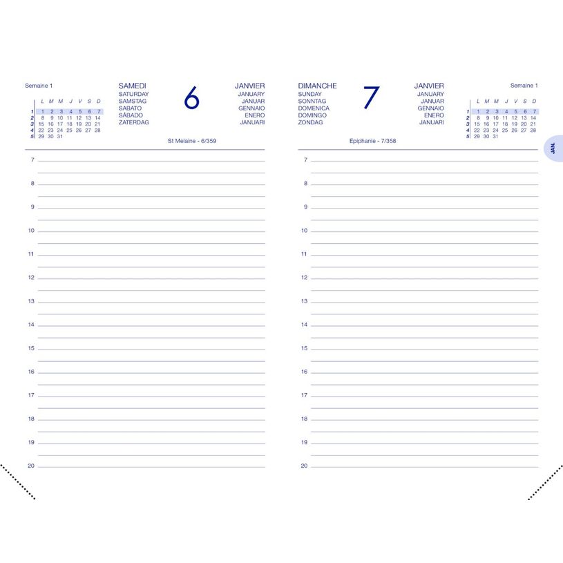 3147281103017-Lecas Carré Travers - Agenda 1 jour par page - 14 x 22 cm - noir--1