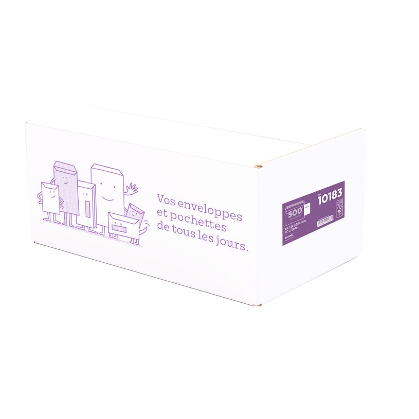 3240189103506-La Couronne - 500 Enveloppes C6 114 x 162 mm - 80 gr - sans fenêtre - blanc - autocollante-P_13332060_1-0