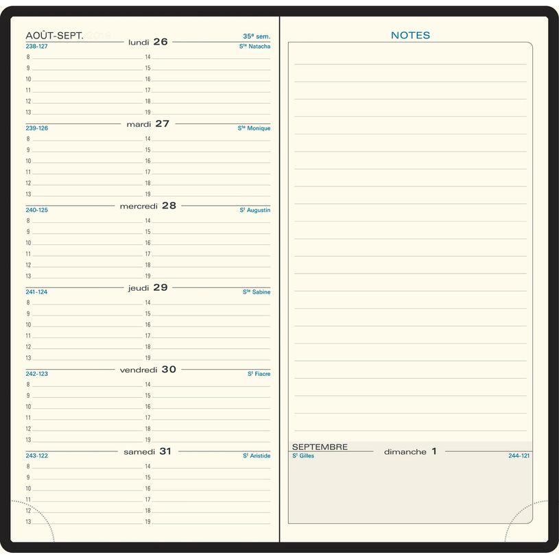 3660942002103-Agenda de poche Barbara Espace 17 - 1 semaine sur 2 pages - 9 x 17,5 cm - disponible dans différentes cou--3