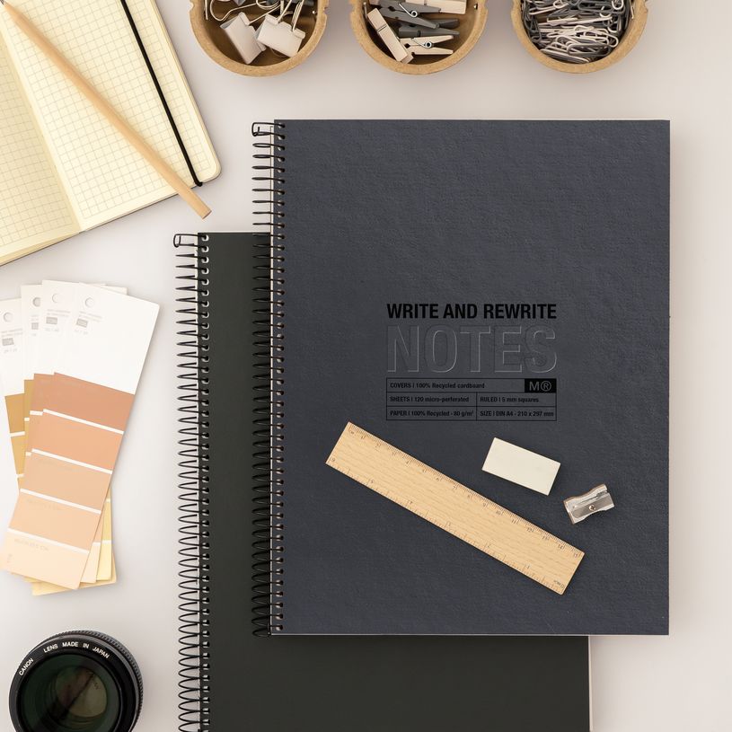 8422593060278-Notebook ECO DESIGN, Just Black, carton recyclé, A4, quadrillage 5x5 mm, 120 feuilles de 4 couleurs, M--2