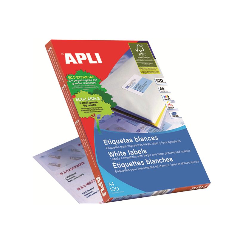 8410782012863-APLI PAPER - Auto-adhésif - blanc - 29.7 x 52.5 mm 4000 unités (100 feuille(s) x 40) ét-P_300048358_2-1