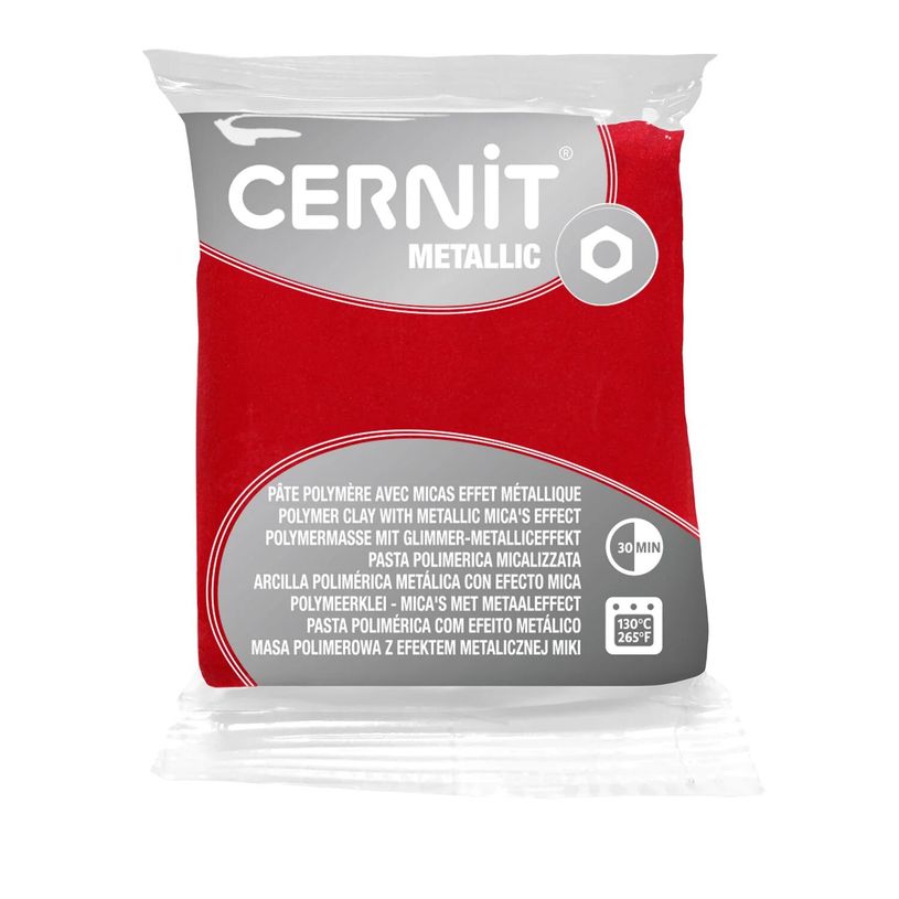 5411711459820-Cernit Metallic - Pâte à modeler - 56 g - rouge - argile polymère--0