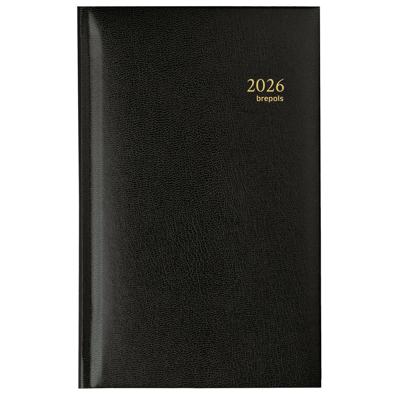 5412303009157-Agenda de poche Interplan Lima - 1 semaine sur 2 pages - 9 x 16 cm - noir - Brepols--0