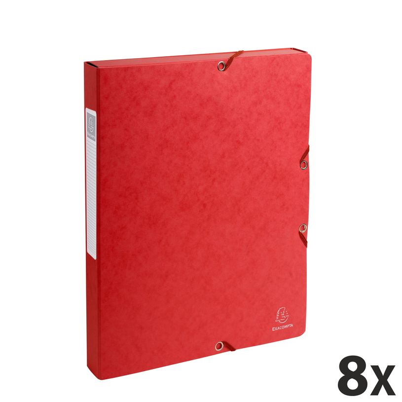 3130632503055-Exacompta Exabox - 8 Boîtes de classement en carte lustrée - dos 25 mm - rouge-P_400001833_1-0