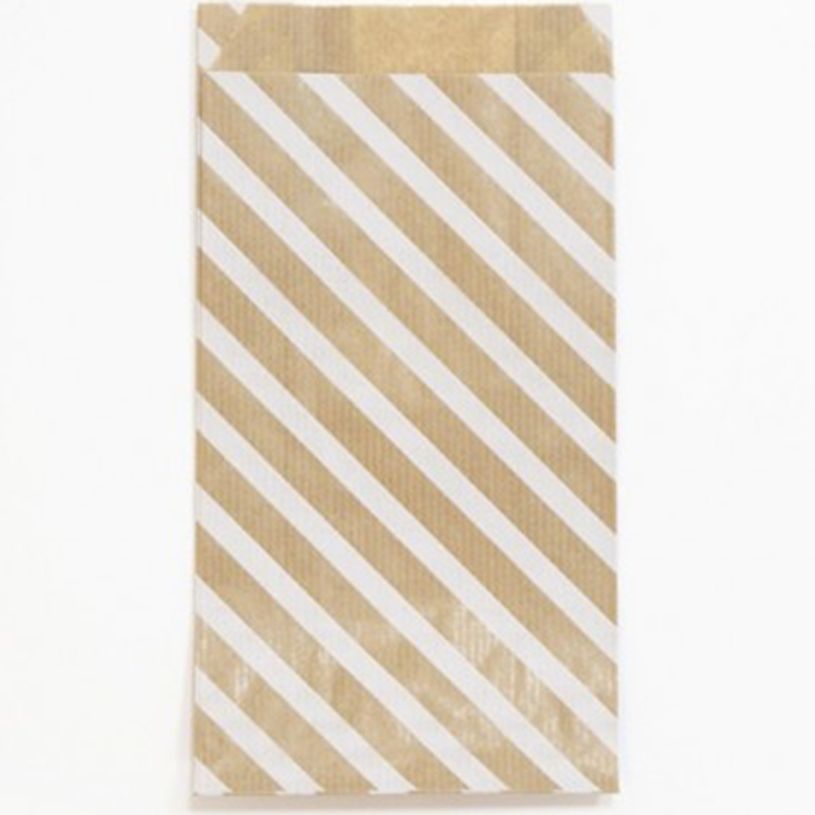 3329683941095-Clairefontaine - 50 Pochettes cadeau kraft - 11 cm x 5 cm x 21 cm - rayures blanches-P_400002828_1-0