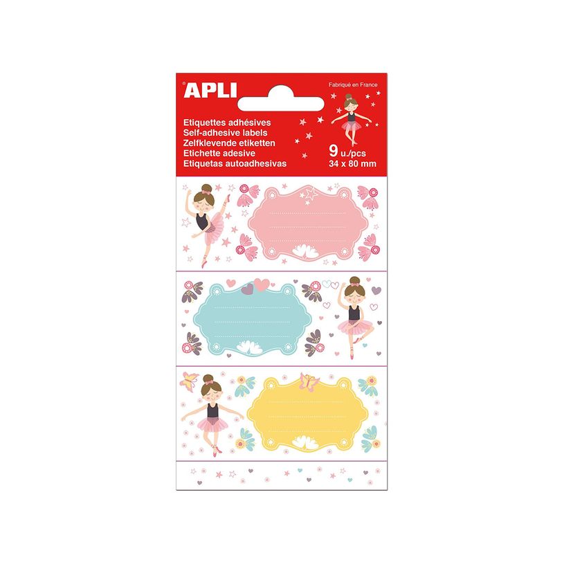 8410782184379-Apli Danseuses - 9 Étiquettes scolaires - 36 x 81 mm-P_400008556_4-1