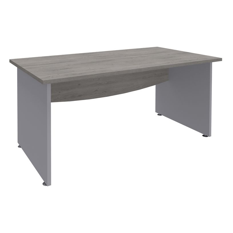 3253310174917-Bureau droit DUAL - L120 - Pieds Alu - plateau imitation Chêne gris-P_400008981_1-0