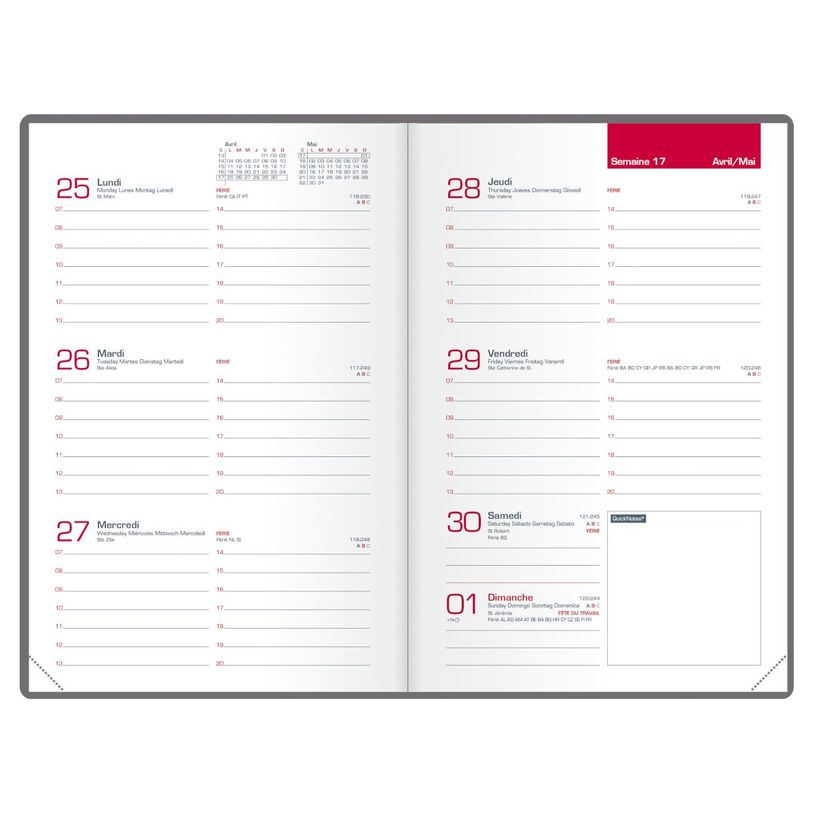 3147280208621-Agenda Oxford Senso - 1 semaine sur 2 pages - 10 x 15 cm - disponible dans différentes couleurs - Hame--1