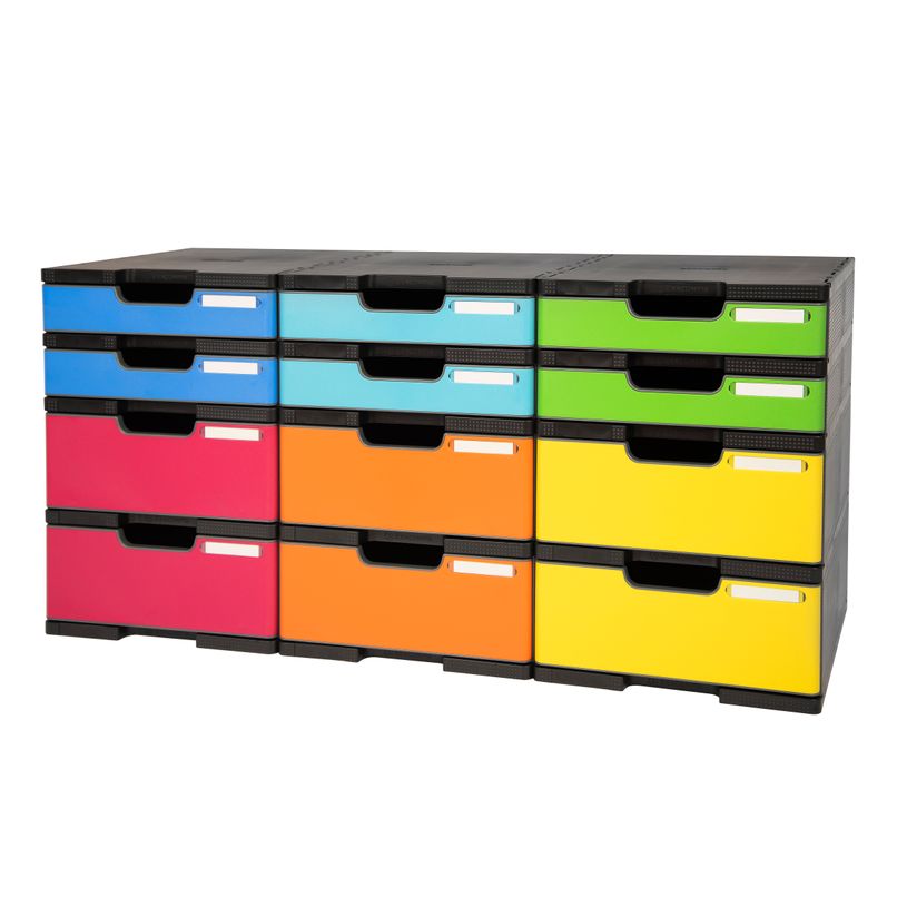 9002493424821-Exacompta Modulodoc - 12 Cases vides (6 normales + 6 jumbo) - noir/arlequin-P_400010045_1-0
