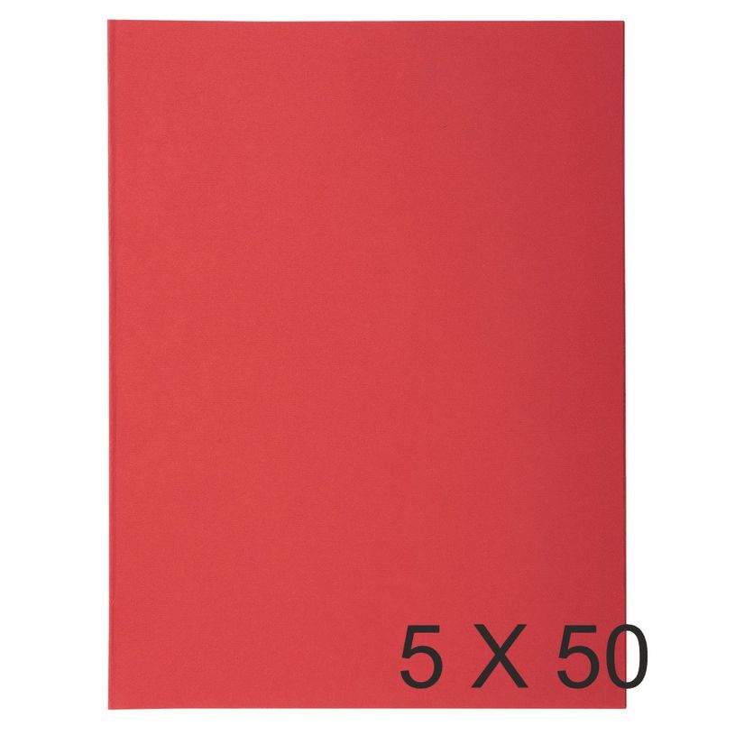 3130630332008-Exacompta Super 210 - 5 Paquets de 50 Chemises 2 rabats - 210 gr - rouge-P_400010882_1-0