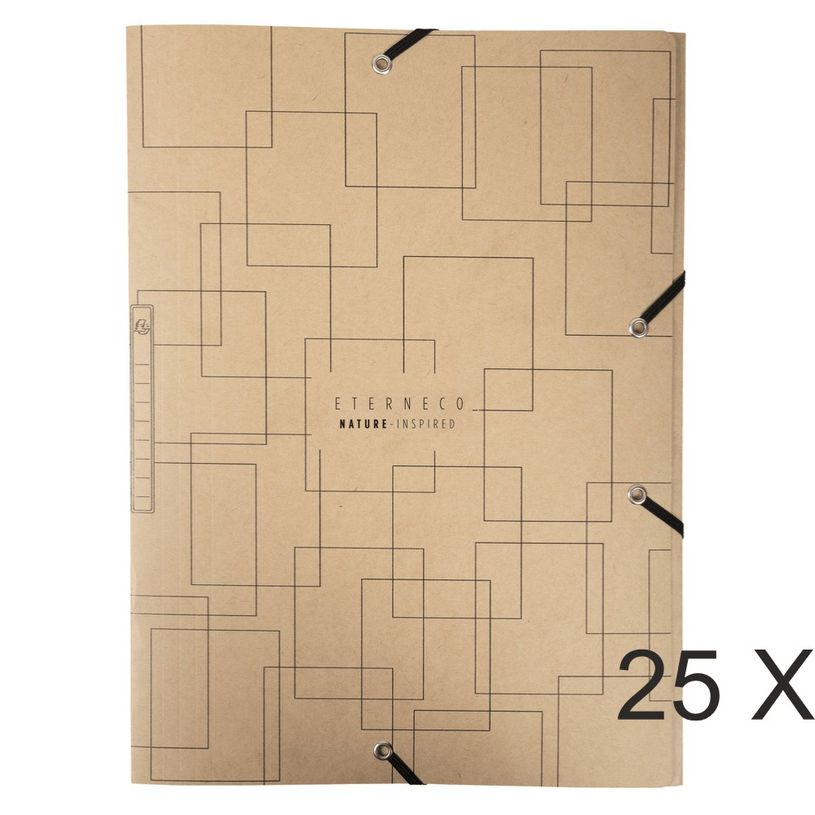 3130635584709-Exacompta Eterneco - 25 Chemises à 3 rabats - A4 - brun-P_400011243_1-0