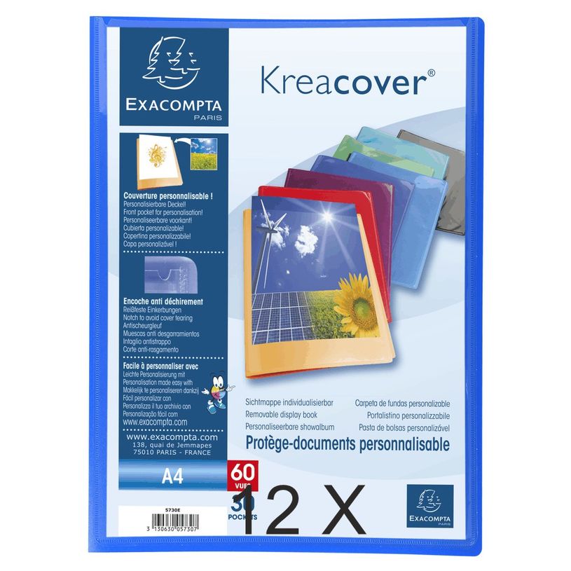 3130631057306-Exacompta KreaCover - 12 Porte vues personnalisable - 60 vues - A4 - couleurs assorties-P_400011779_1-0