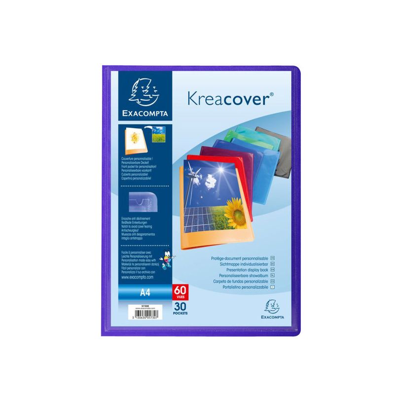 3130631057306-Exacompta KreaCover - 12 Porte vues personnalisable - 60 vues - A4 - couleurs assorties-P_400011779_4-3