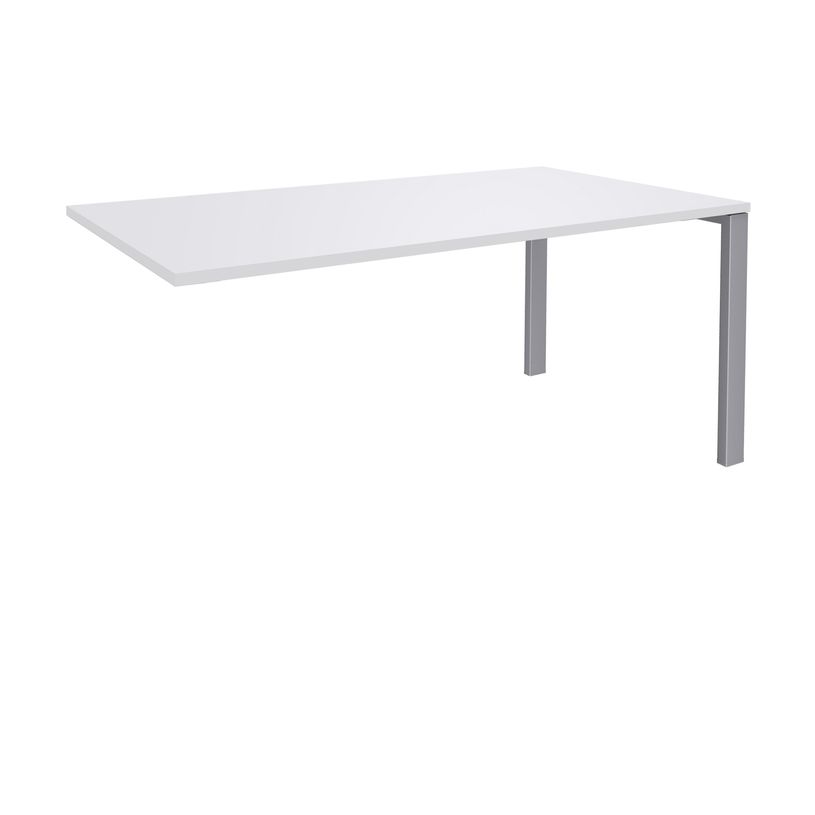 0404000121350-Bureau simple IRIS - L160 cm - Plan suivant - Pieds aluminium - plateau Blanc perle-P_400012135_1-0
