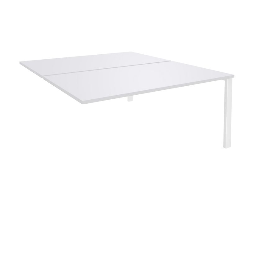 0404000122180-Bureau Bench IRIS - L140 cm - Plan suivant - Pieds blanc - plateau Blanc perle-P_400012218_1-0