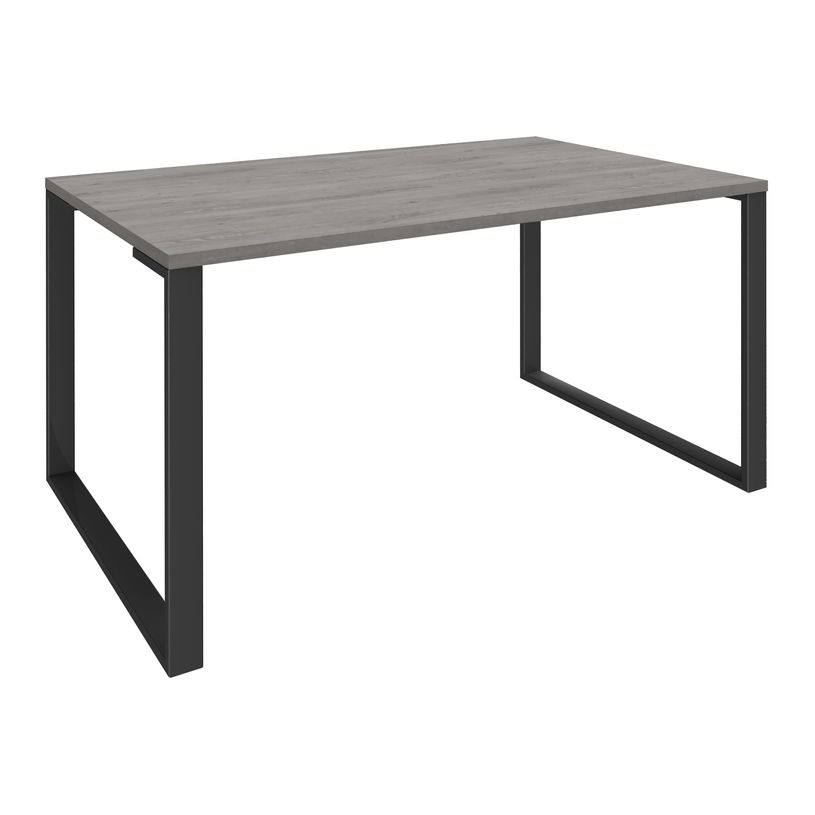 0404000123088-Bureau droit LOFTER - L180 cm - Plateau imitation chêne gris - pied Carbone-P_400012308_1-0