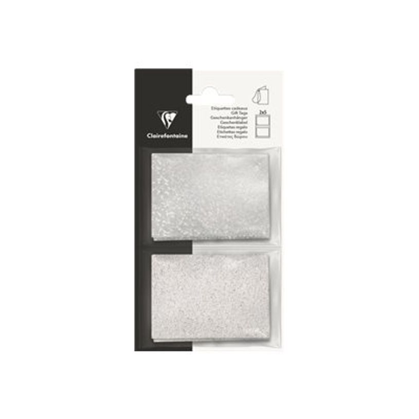 3329686170720-Clairefontaine - 10 Étiquettes cadeau - paillettes blanches/holographique - 8 x 16 cm-P_405110254_1-0