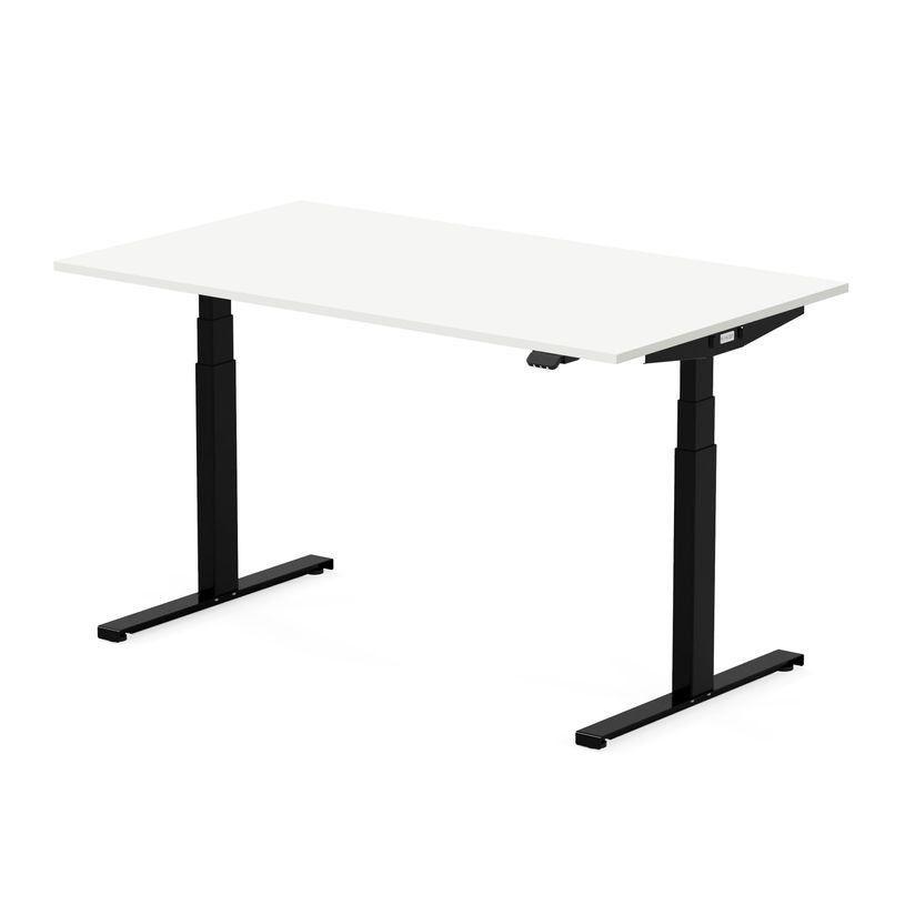 3760350281197-Bureau électrique UGO - L120x70cm - pieds noirs - plateau blanc laqué-P_405113025_1-0