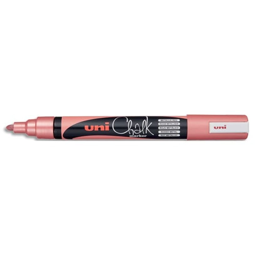 4902778256411-UNI CHALK - Marqueur craie - pointe moyenne conique - rouge métallique-P_405113512_1-0