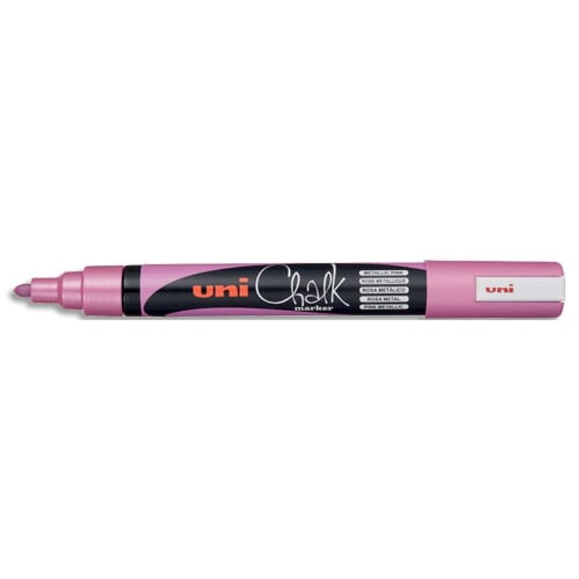 4902778256435-UNI CHALK - Marqueur craie - pointe moyenne conique - rose métallique-P_405113513_1-0