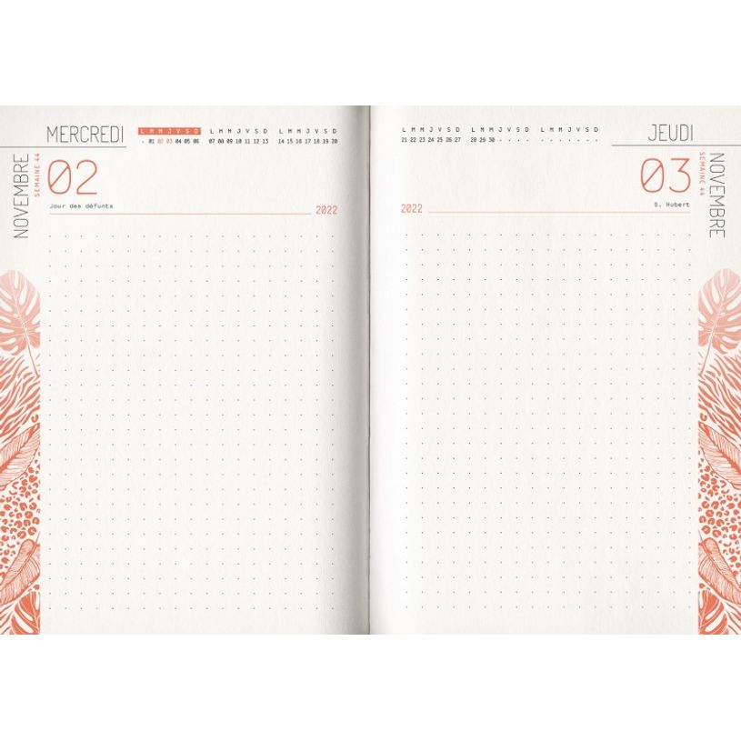 3592930019674-Agenda broché Natural Kraft corail - 1 jour par page - 12,5 x 17,5 cm - Bouchut-P_405114201_9-8