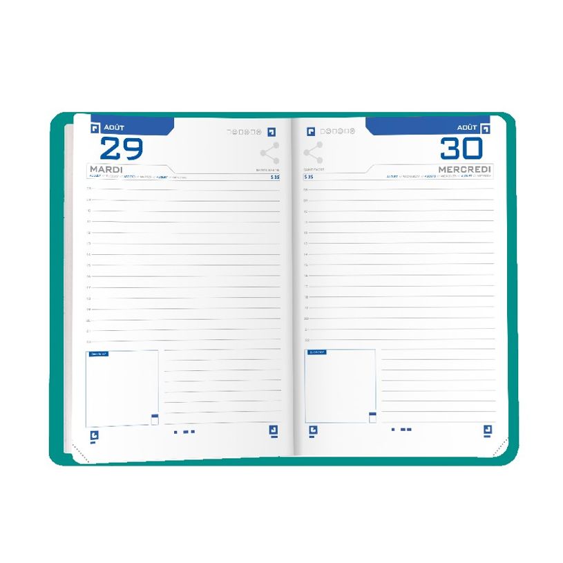 3147280093975-Agenda Oxford Touch - 1 jour par page - 12 x 18 cm - turquoise - Hamelin-P_405115675_2-1