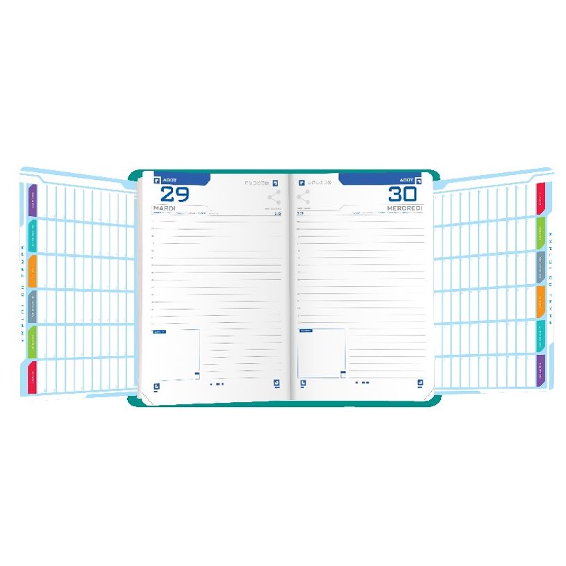 3147280093975-Agenda Oxford Touch - 1 jour par page - 12 x 18 cm - turquoise - Hamelin-P_405115675_3-2