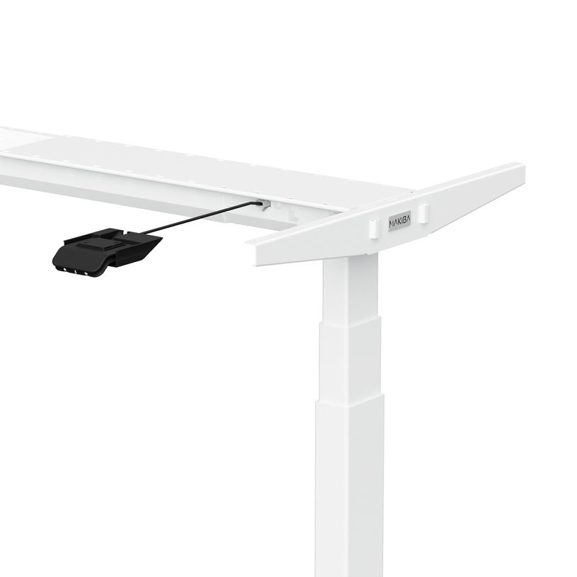 3760350281043-Bureau électrique UGO - L120x70cm - pieds blancs - plateau chêne massif-P_405119040_6-5