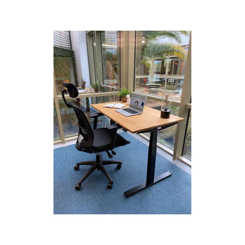 3760350281142-Bureau électrique UGO - L140x80cm - pieds noirs - plateau chêne massif-P_405119047_2-1