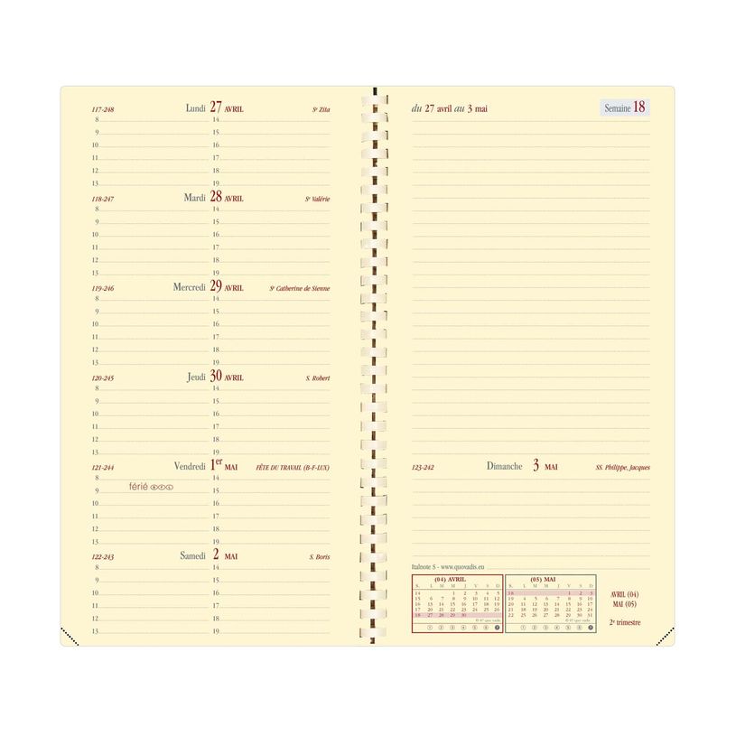 3371010488728-Agenda de poche spiralé Soho Italnote S - 1 semaine sur 2 pages - 8,8 x 17 cm - bleu acier - Quo Vadis--1