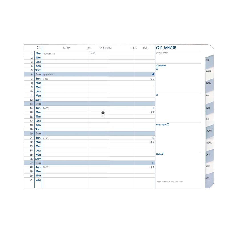 3371010348831-Agenda Club Plain avec répertoire - 1 mois sur 1 page - 10 x 15 cm - noir - Quo Vadis-P_405120841_3-1