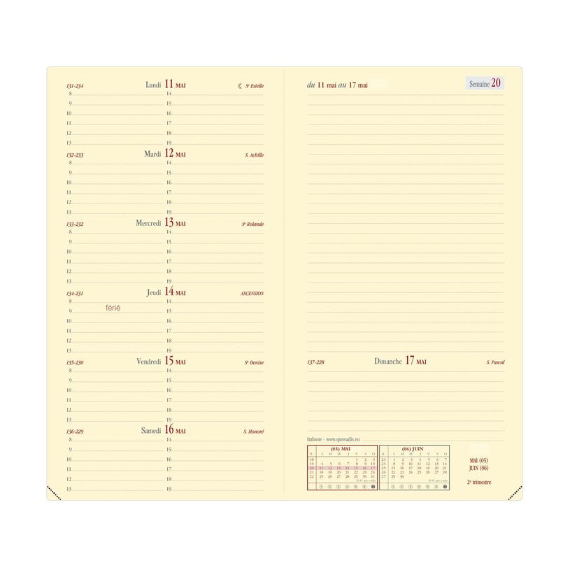3371010136322-Agenda de poche Impala Italnote avec répertoire - 1 semaine sur 2 pages - 8,8 x 17 cm - noir - Quo Vad--1