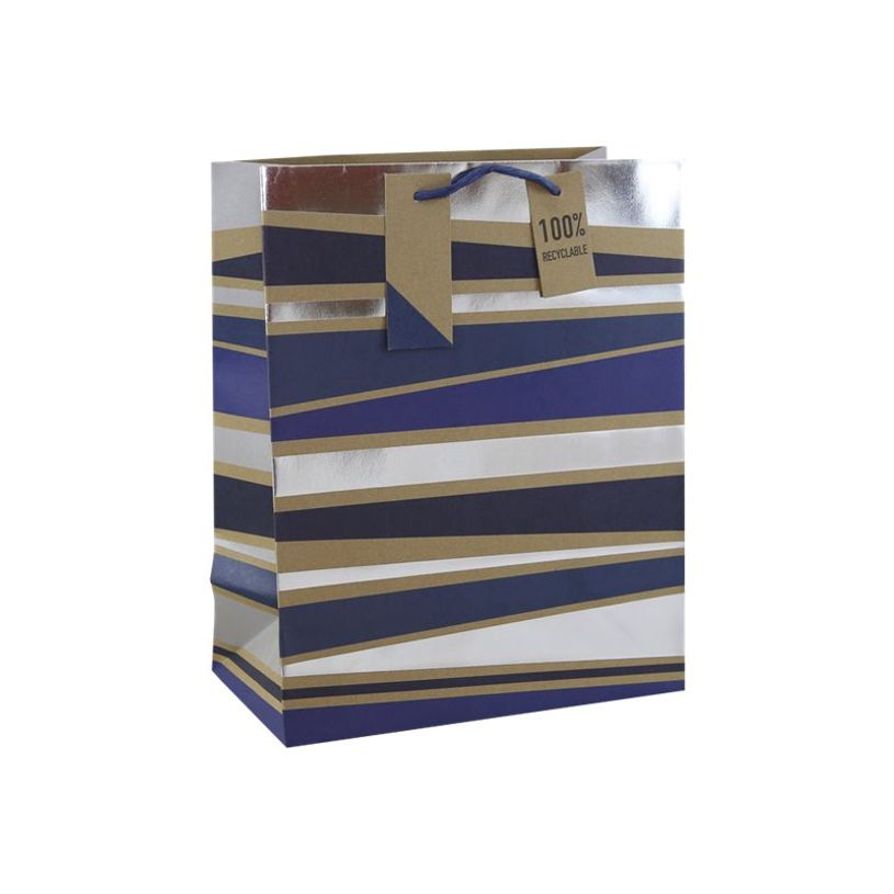 5033601003199-Clairefontaine - Sac cadeau kraft - rayures bleu - 26,5 cm x 14 cm x 33 cm-P_405124532_1-0