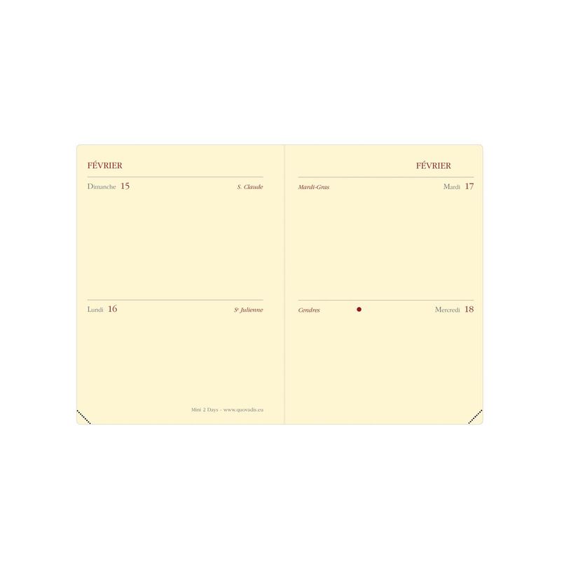 3371010480111-Agenda Impala Mini 2 Days - 2 jours par page - 7 x 10 cm - rouge - Quo Vadis--1