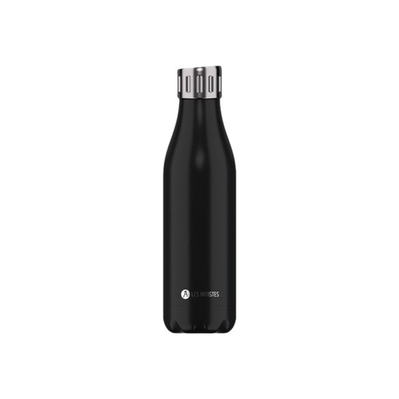 3614300043185-Les Artistes Paris - Gourde Bouteille isotherme 500 ml - noir - bouchon sport - acier inox-P_405133503_1-0