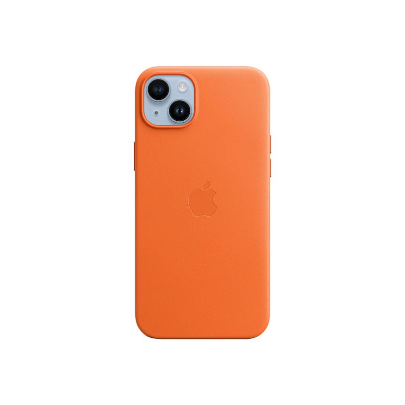 0194253345510-Apple - coque de protection en cuir avec MagSafe pour iPhone 14 Plus - orange-P_405140134_1-0