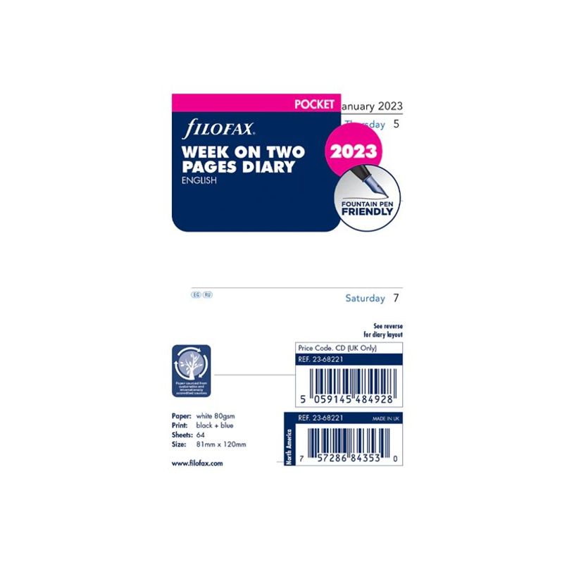 5059145484928-Filofax Personal - Planner 2023 - 1 semaine sur deux pages - 81 x 120 mm - 64 feuilles-P_405141761_5-0