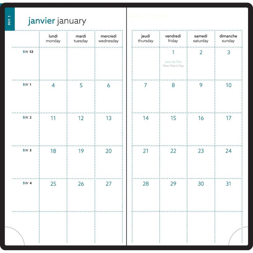 3660942080637-Agenda de poche spiralé Amélie EasyTime 17 -  1 semaine sur 2 pages - 9 x 17,5 cm - disponible dans différentes cou--6