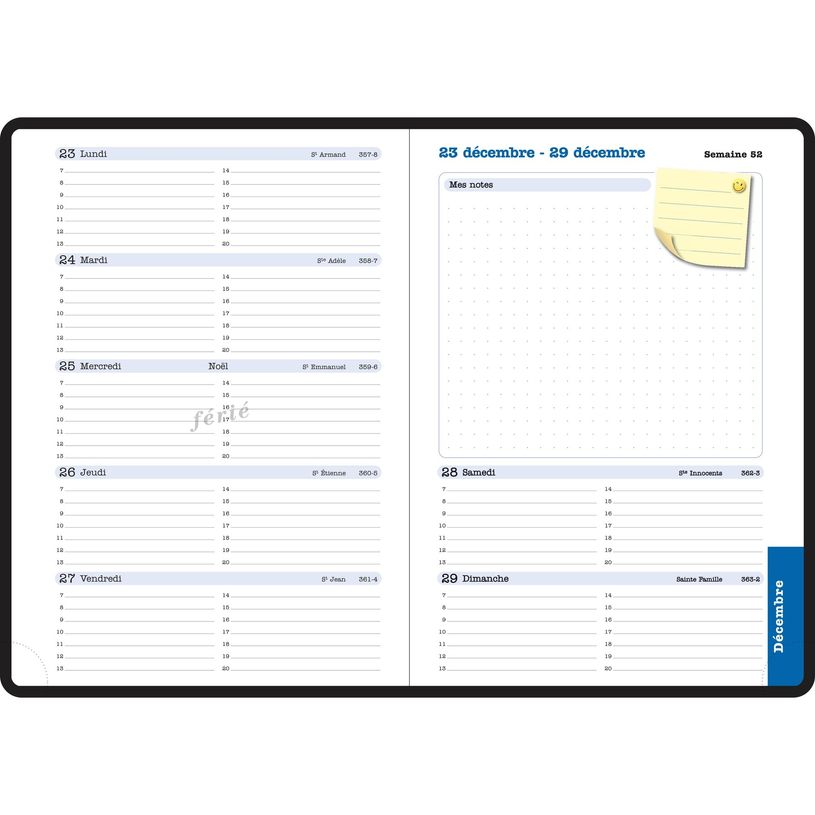 3660942079181-Agenda Sakura Lady 20 - 1 semaine sur 2 pages - 15 x 21 cm - noir - Exacompta-P_405147241_4-3