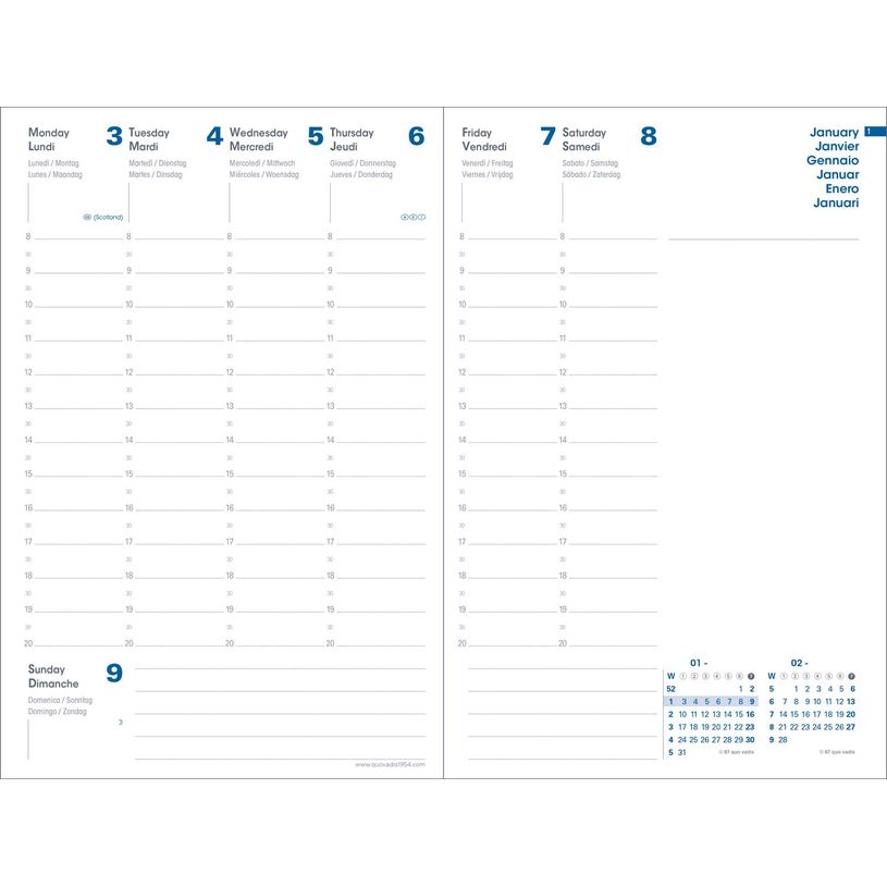 3371010499465-Agenda Equology - 1 semaine sur 2 pages - 16 x 24 cm - jaune - Quo Vadis--1