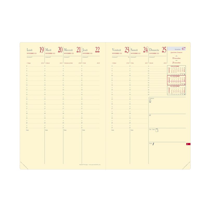3371010498673-Agenda Marlow Ministre Prestige avec répertoire - 1 semaine sur 2 pages - 16 x 24 cm - bl-P_405148573_2-1