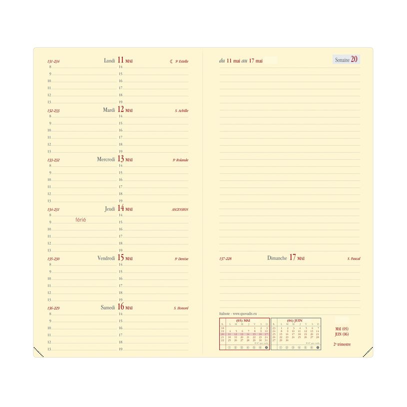 3371010498635-Agenda Marlow Italnote avec répertoire - 1 semaine sur 2 pages - 8,8 x 17 cm - bleu nuit -P_405148585_2-1