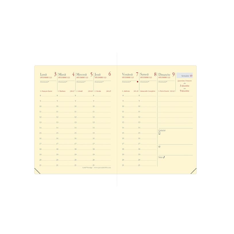3371010498734-Agenda Marlow Carla Prestige avec répertoire - 1 semaine sur 2 pages - 8 x 10,5 cm - roug-P_405148592_2-1