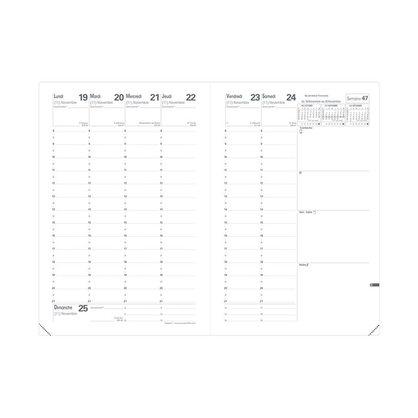 3371010498017-Agenda My Agenda Ministre avec poche zip - 1 semaine sur 2 pages - 16 x 24 cm - cœur - Qu-P_405148604_2-1