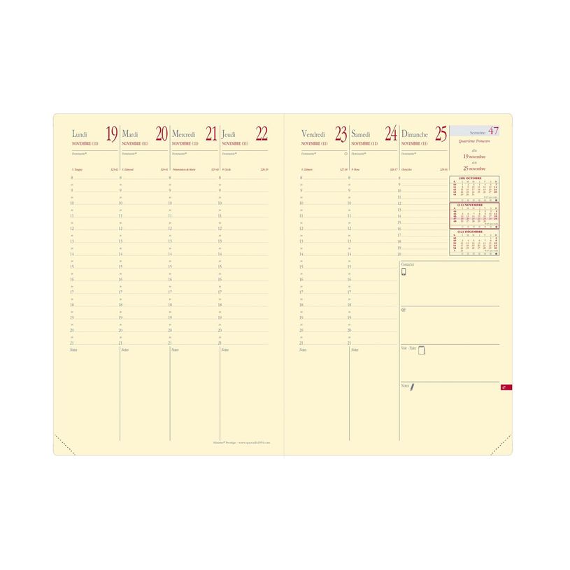3371010481507-Agenda Impala Ministre Prestige - 1 semaine sur 2 pages avec répertoire - 16 x 24 cm - bleu prusse - Q--1